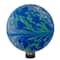 10" Blue White and Green Swirl Designed Glass Garden Gazing Ball